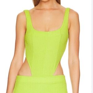h:ours (Revolve) Aoife Bodysuit in Lime Green SZ M NWT
